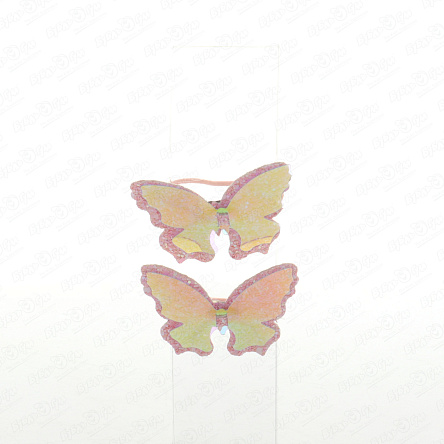 Резинки Бабочки с двойными крыльями неоновые в ассортименте - фото 360