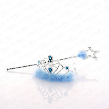 Набор украшений Феи волшебная палочка и корона голубая - фото 360