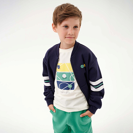 Толстовка Lanson Kids утепленная на молнии темно-синяя