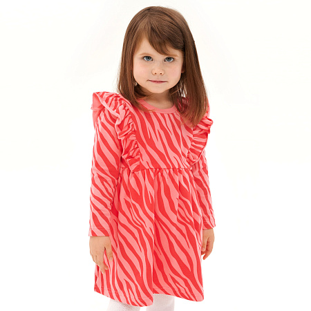 Платье Lanson Kids с принтом зебра розовое