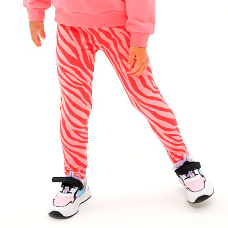 Лосины Lanson Kids с принтом зебра розовые