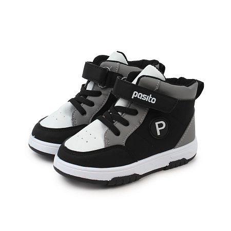Ботинки Pasito на шнуровке и липучке с цветными вставками разноцветные