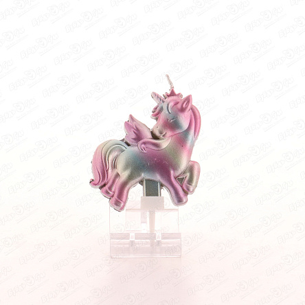 Свеча Единорог бело-розовая - фото 360