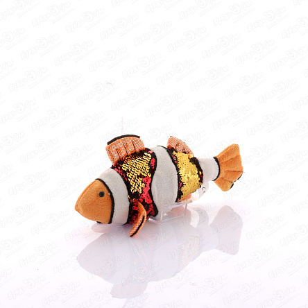Игрушка мягкая Рыбка-Клоун в пайетках 18см - фото 360