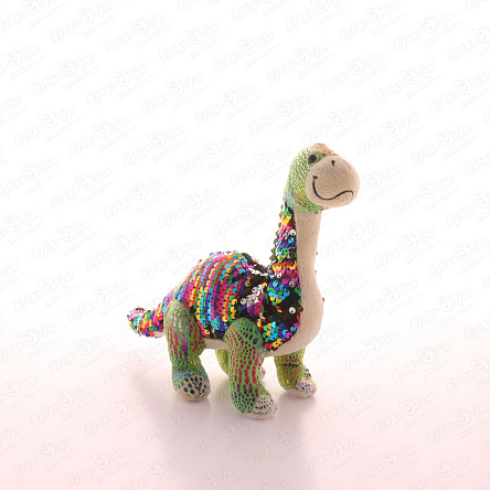 Игрушка мягкая Диплодок цветной в пайетках 20см - фото 360