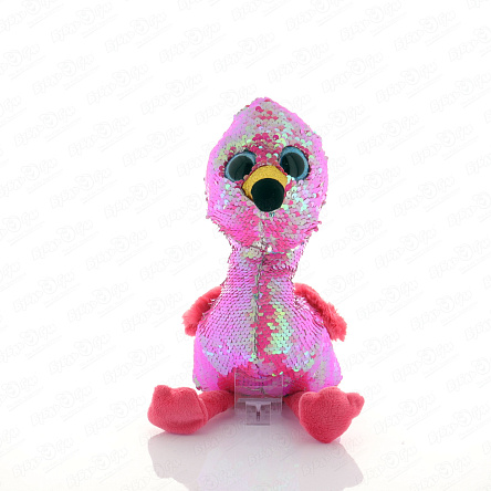 Игрушка мягкая Утка розовая в пайетках 20см - фото 360