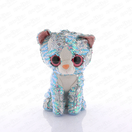 Игрушка мягкая Кот в пайетках 20см - фото 360