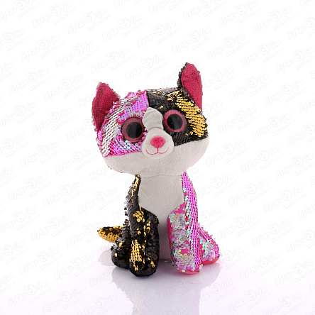 Игрушка мягкая Кот черно-розовый в пайетках 20см - фото 360 Игрушка мягкая Кот черно-розовый в пайетках 20см - фото 360