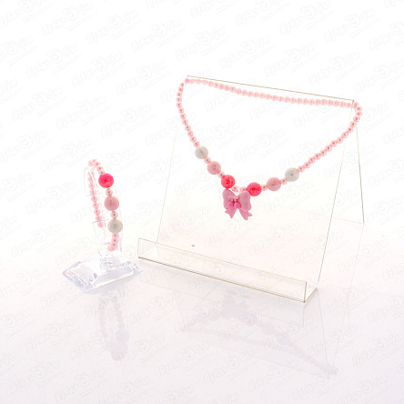 Набор украшений бусы и браслет с подвеской с бантиком в ассортименте - фото 360