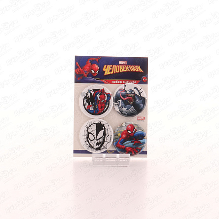 Набор значков Человек-паук Паук и Веном 4шт - фото 360