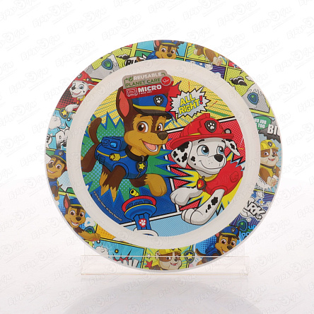 Тарелка Щенячий Патруль плоская пластмассовая  - фото 360