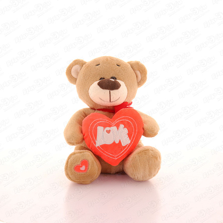 Игрушка мягкая Медведь с розовым сердцем Love бежевый - фото 360 Игрушка мягкая Медведь с розовым сердцем Love бежевый - фото 360