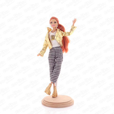 Кукла София с рыжими волосами в золотой куртке  - фото 360 Кукла София с рыжими волосами в золотой куртке  - фото 360