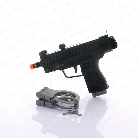 Набор полицейский ARS-311 UZI с наручниками световые и звуковые эффекты - фото 360