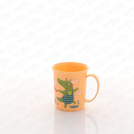 Кружка Пластишка с рисунком Крокодил оранжевая 180мл - фото 360