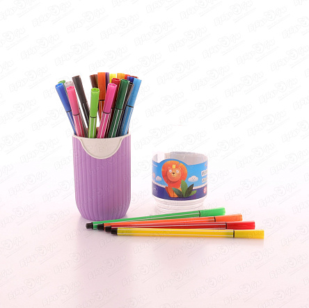 Фломастеры Yalong в стакане 24 цвета в ассортименте - фото 360