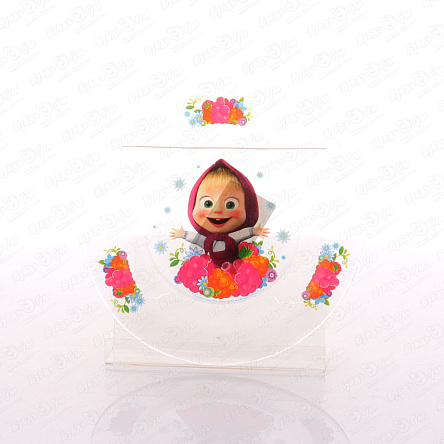 Тарелка Маша и Медведь плоская стекло - фото 360