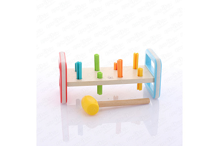 Стучалка деревянная Hape Радужная с 12мес - фото 360