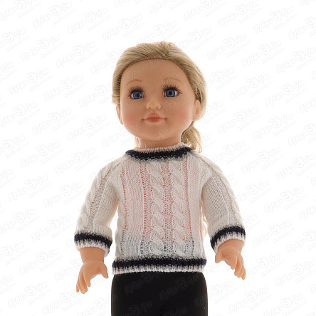 Одежда для кукол свитер белый вязанный - фото 360