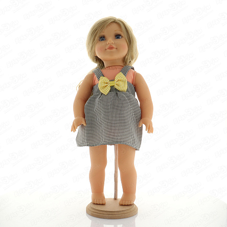 Одежда для кукол сарафан серый с бантом - фото 360