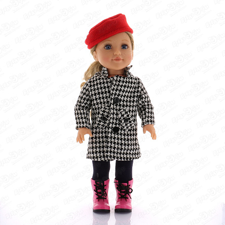Одежда для кукол плащ клетчатый и брюки со шляпой - фото 360