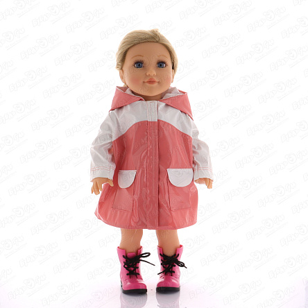 Одежда для кукол дождевик бело-розовый - фото 360