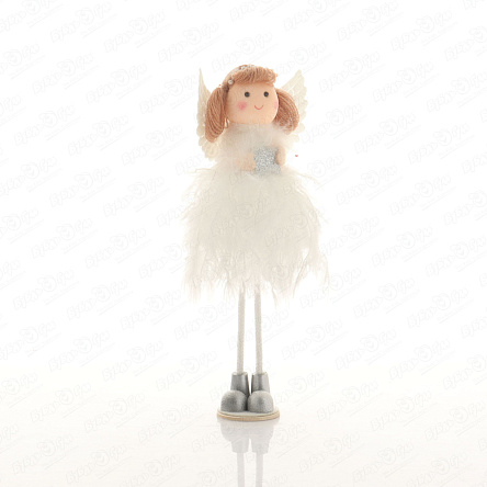 Декор новогодний Ангел белый текстильный 22см в ассортименте - фото 360