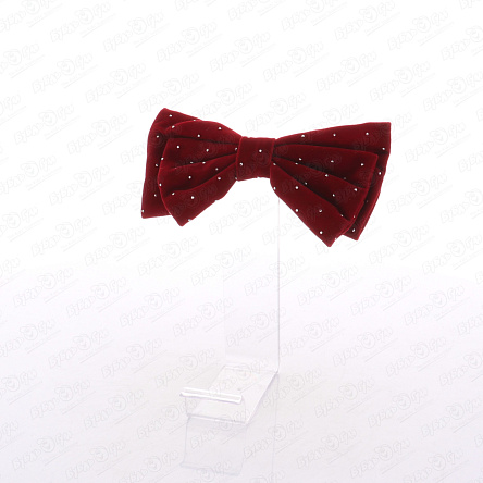Заколка автоматическая бант бархатный бордовый - фото 360