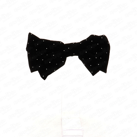 Заколка автоматическая бант бархатный черный - фото 360