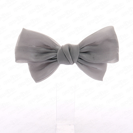 Заколка автоматическая бант блестящий серый - фото 360