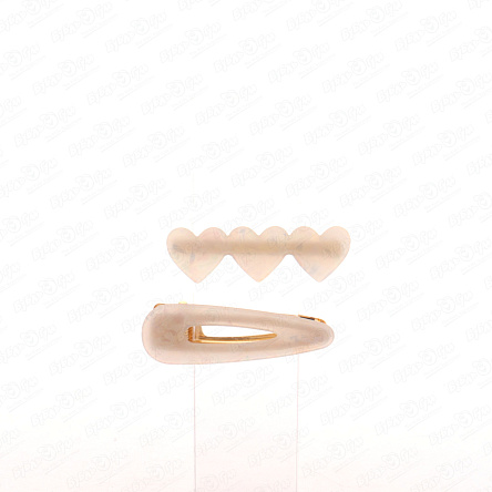 Заколки Сердца глянцевые белые - фото 360