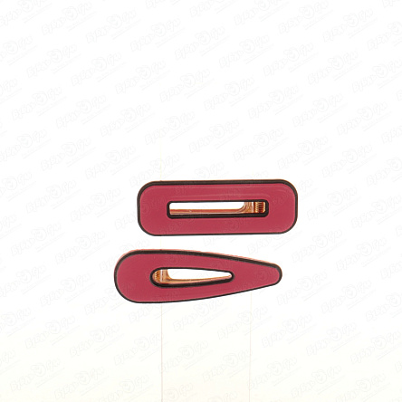 Заколки с черной окантовкой ярко-розовые - фото 360