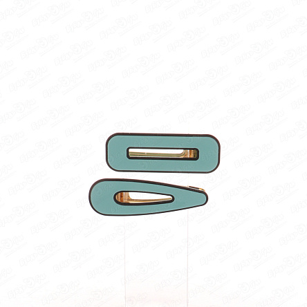 Заколки с черной окантовкой бирюзовые - фото 360