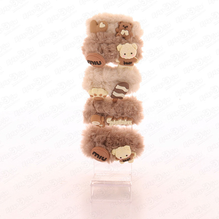 Набор резинок меховых с резиновой брошкой - фото 360