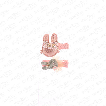 Набор заколок Lilly&Mia Зайцы блестящий и вязанный - фото 360