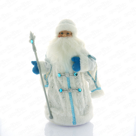 Декор фигура Дед Мороз с емкостью для подарка белый 42см - фото 360