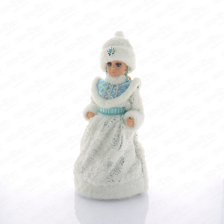 Декор фигура Снегурочка с емкостью для подарка белая 35см - фото 360