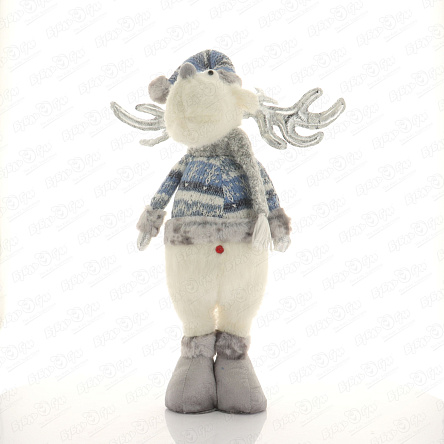 Декор новогодний мягкий Олень в синем костюме 57см - фото 360 Декор новогодний мягкий Олень в синем костюме 57см - фото 360