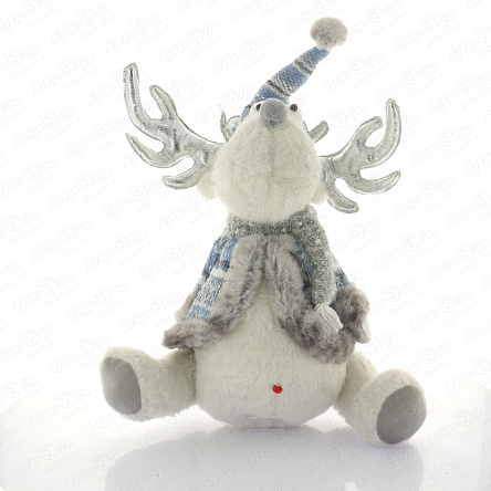 Декор новогодний Олень в серо-голубом костюме 48см - фото 360