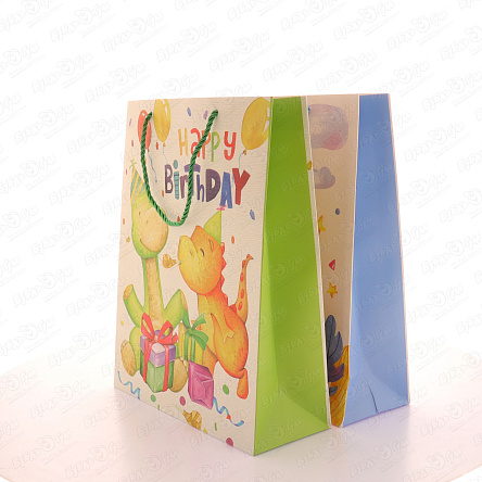 Пакет подарочный Happy Birthday 31х26см в ассортименте - фото 360 Пакет подарочный Happy Birthday 31х26см в ассортименте - фото 360