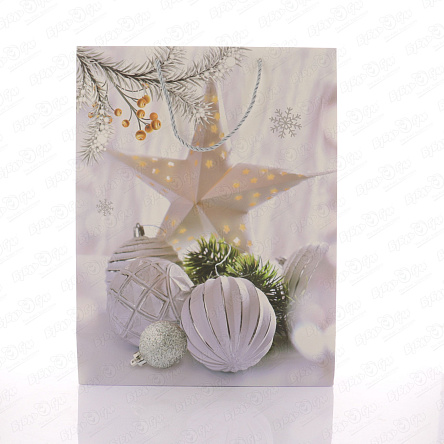 Пакет подарочный Новогодний натюрморт 40х31см в ассортименте - фото 360