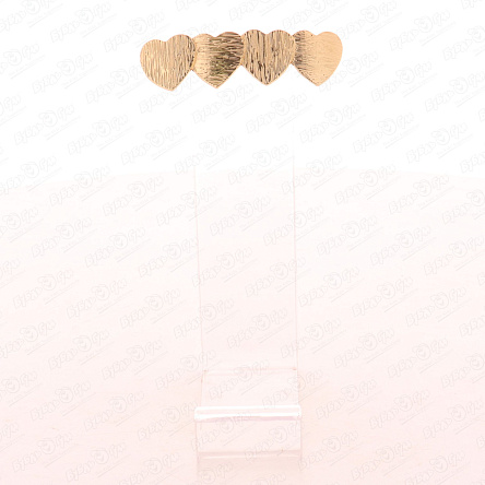 Заколка модная Золотые сердца - фото 360