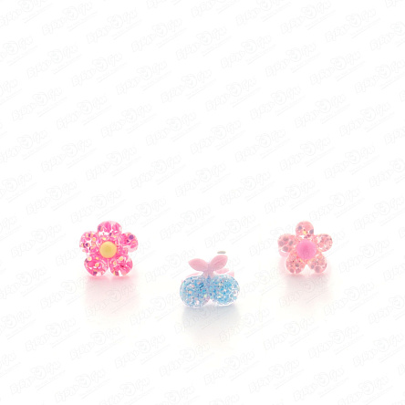 Набор колец в шкатулке глиттерные 3шт в ассортименте - фото 360