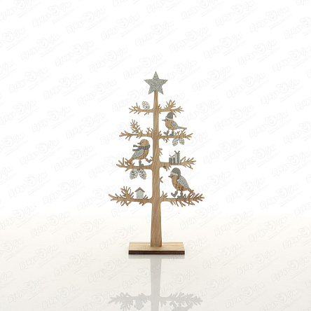 Декор новогодний Дерево с птицами деревянное 19см - фото 360 Декор новогодний Дерево с птицами деревянное 19см - фото 360