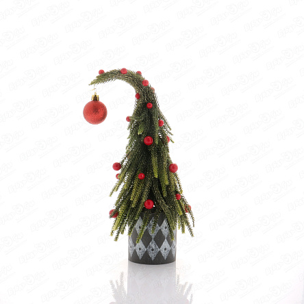 Декор елочка искусственная с красными шарами 30см - фото 360