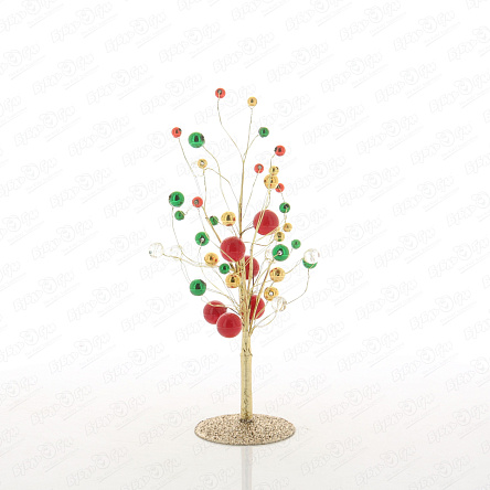 Декор Дерево счастья с разноцветными бусинами 25см - фото 360