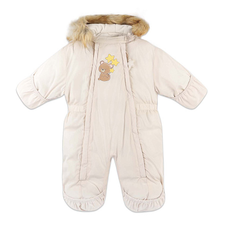 Комбинезон зимний Lanson Kids на молнии с манжетами кремового оттенка 