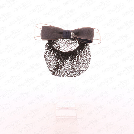 Бант маленький с сеткой синий - фото 360