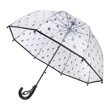Зонт Lanson Kids с принтом цифры с черной окантовкой прозрачный