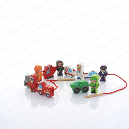 Игрушка шнуровка-бусы деревянная Mapacha Транспорт - фото 360